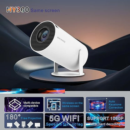 HY300 Smart Cinema 180° Rotatable 4K Android Projector