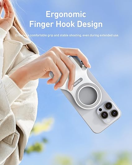 Magnetic Camera Grip with LED Selfie Light