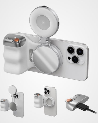 Magnetic Camera Grip with LED Selfie Light